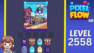 Pixel Flow Level 2558 Solution Walkthrough