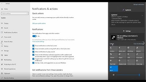 How to collapse and expand quick actions in Windows 10?