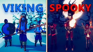 VIKING ARMY TEAM vs SPOOKY ARMY TEAM - Totally Accurate Battle Simulator | TABS