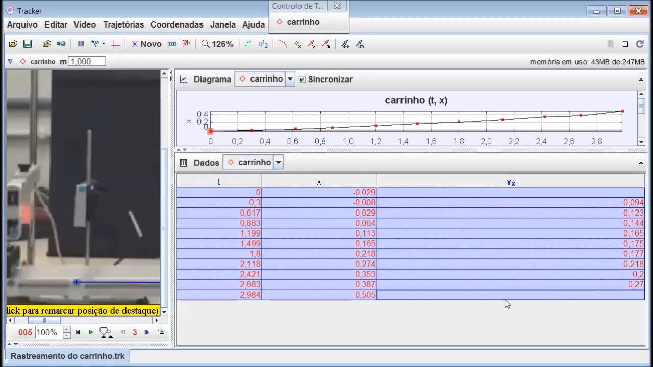 Análises e exportações com o software tracker TV 04 - YouTube