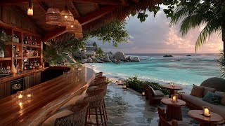 Luxury Sunset Beach Bar Lounge Music | Ocean Waves Ambience & Golden Hour Chillout for Relaxation