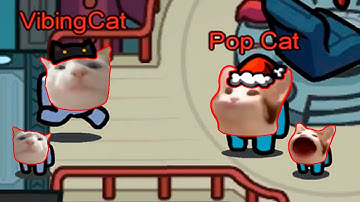 Pop Cat And Vibing Cat Searching For Polish Cow In Among Us PART 10
