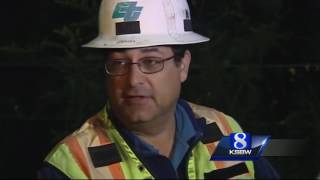 Major progress made tonight on the demolition of Pfeiffer Canyon Bridge