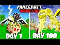 I Survived 100 Days as a LIGHTNING DRAGON in HARDCORE Minecraft