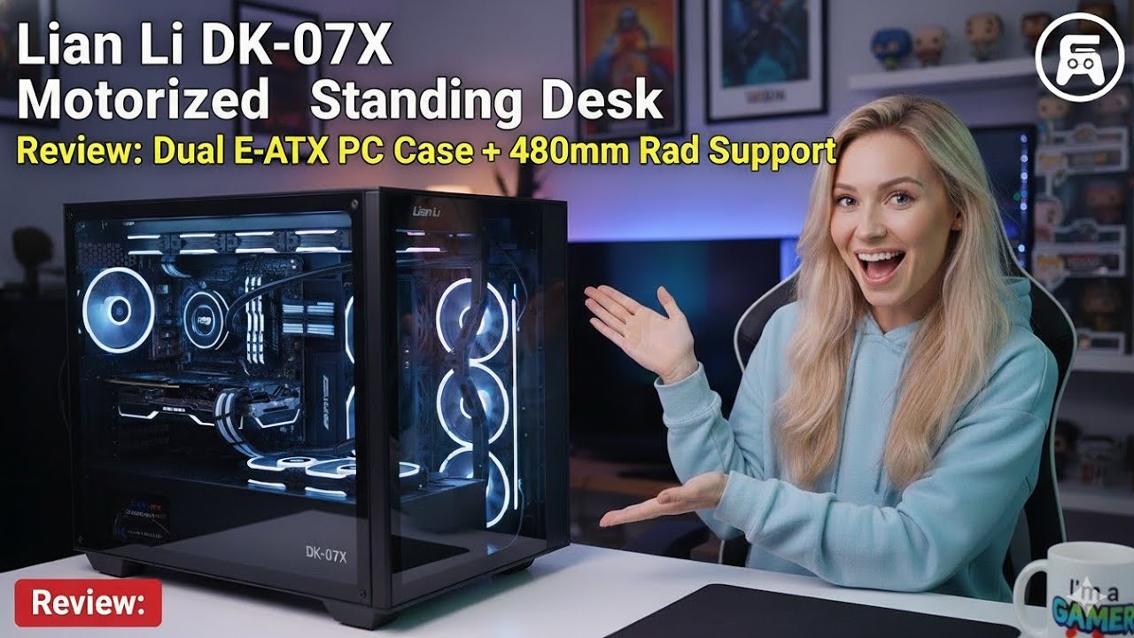 Windws 7 pro 64bit デスクトップPC 横置き LIAN LI Lian Li DK-07X Motorized Standing Desk - Dual E-ATX PC Case