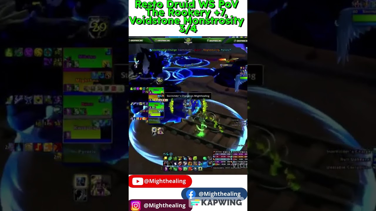 VoidStone Monstrosity Part 3 of 4 Resto Druid PoV,  The Rookery +7  Wildstalker Druid PoV.