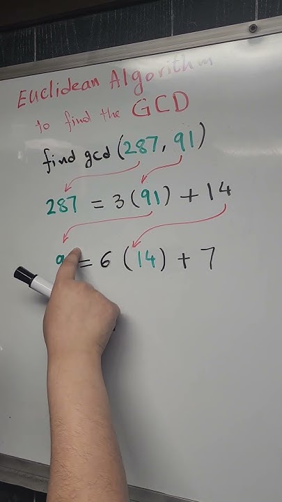 Euclidean Algorithm finding the GCD #maths #mathematics #algebra # ...