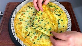 韭菜雞蛋餅超級好吃！營養豐富，2分鐘出鍋，孩子們愛不釋口 #家常菜 #面食 #美食教程 #面粉 #鸡蛋