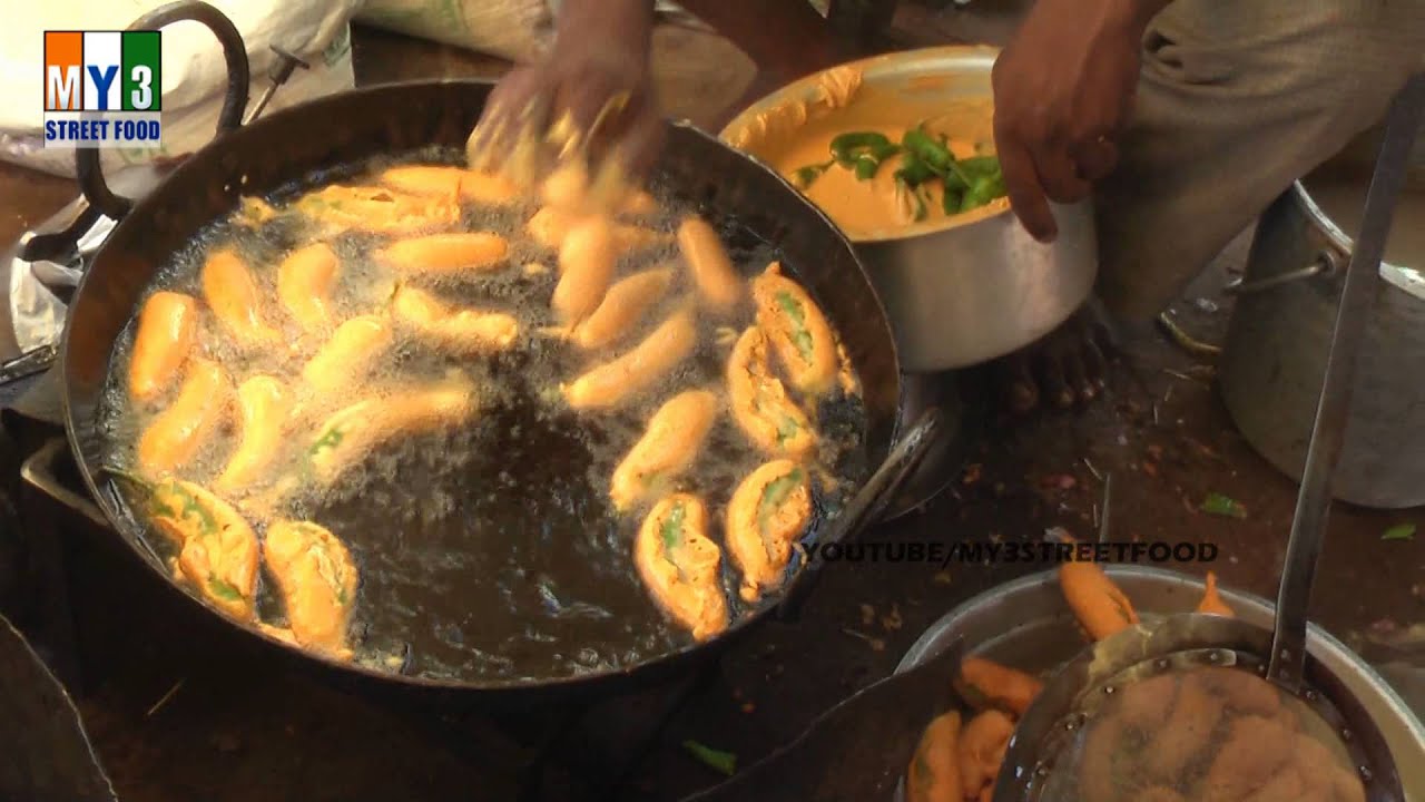 MOST POPULAR SNACK IN INDIA MIRCHI BAJJI street food | STREET FOOD