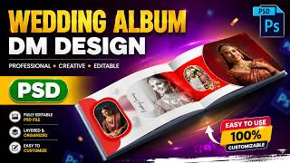 Wedding album DM design tutorial | #album #weddingalbums #albumdesign #psd #photoshoptutorial