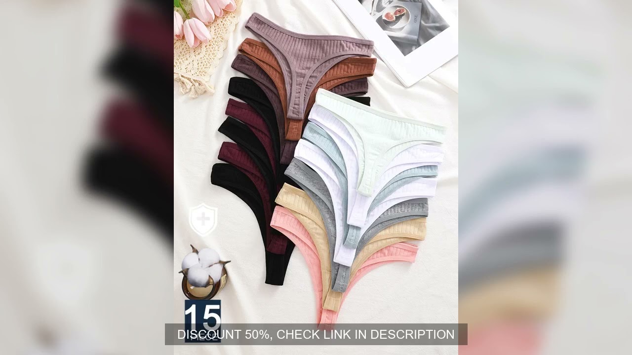 FINETOO 15Pcs/Set Cotton Panties G-String Women Panties Sexy Underwear Female Lingerie Thong Briefs