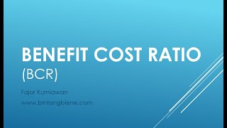 Benefit Cost Ratio - analisa finansial - Kelayakan