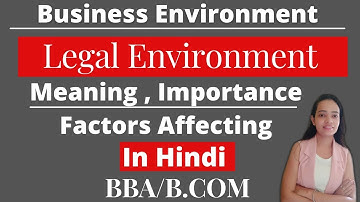 Business Environment|Legal Environment|BBA/B.COM|In Hindi|Part-13