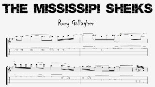 Rory Gallagher - THE MISSISSIPI SHEIKS - Guitar Solos Tutorial (Tab + Sheet Music)