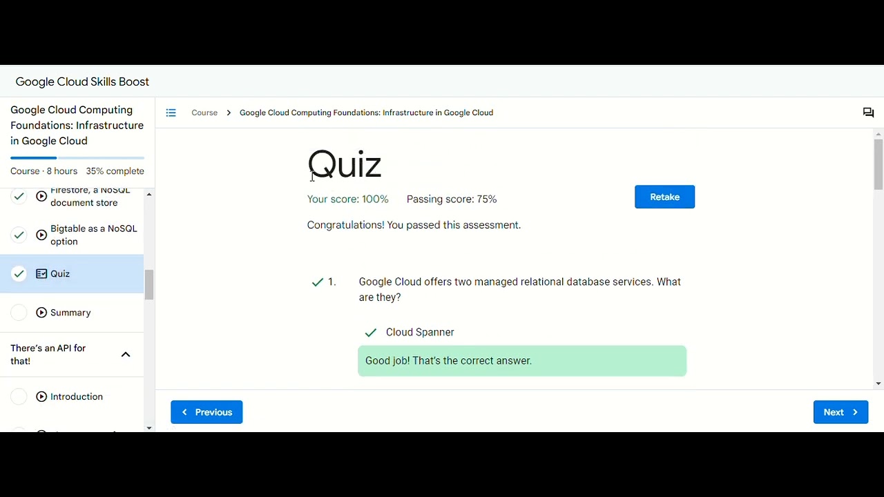 Quiz Part 1 100% - GCSB Google CC Foundations: Infrastructure in Google Cloud