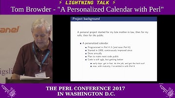 Lightning Talk by Tom Browder - "A Personalized Calendar in Perl"