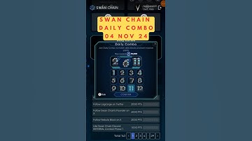 04 NOV 24 Swan Chain Daily Combo #dailycombo #swanchain #swanchaindailycombo