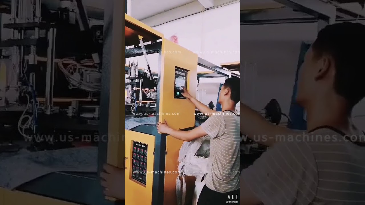 Debugging video of automatic bottle blowing making machine bottle PET bottle blower equipment