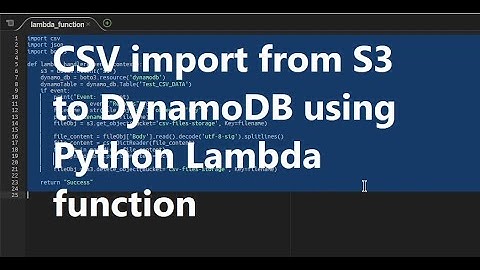 CHC Innovation - CSV Import from S3 to DynamoDB by Mark Rai