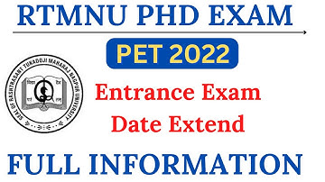 |Rtmnu pet entrance exam 2022| rtmnu phd exam date extended | rtmnu pet exam  hall ticket kab aayga|