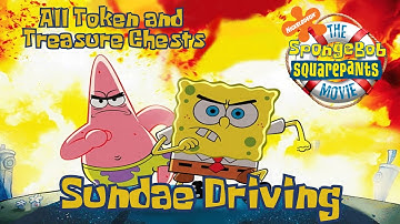 Sundae Driving Guide l All Tokens and Treasure Chests l The Spongebob Squarepants Movie Video Game