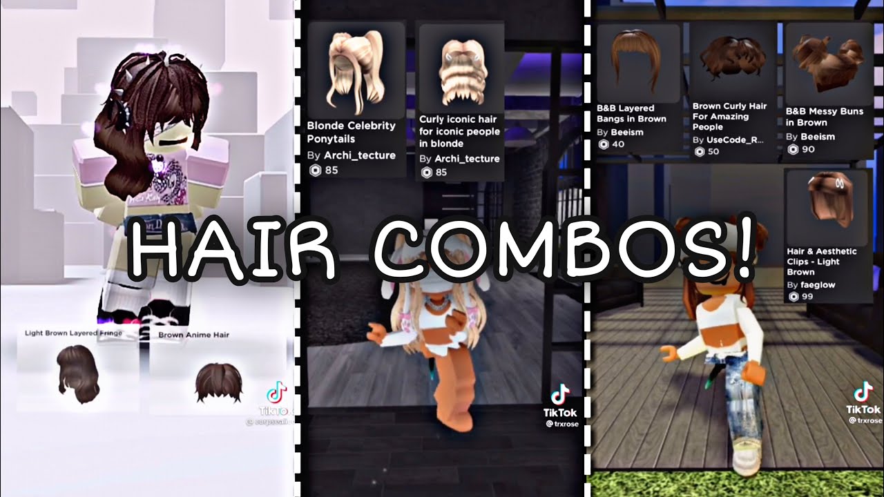 Hair Combos Roblox Tiktoks Youtube - hair combos roblox electric