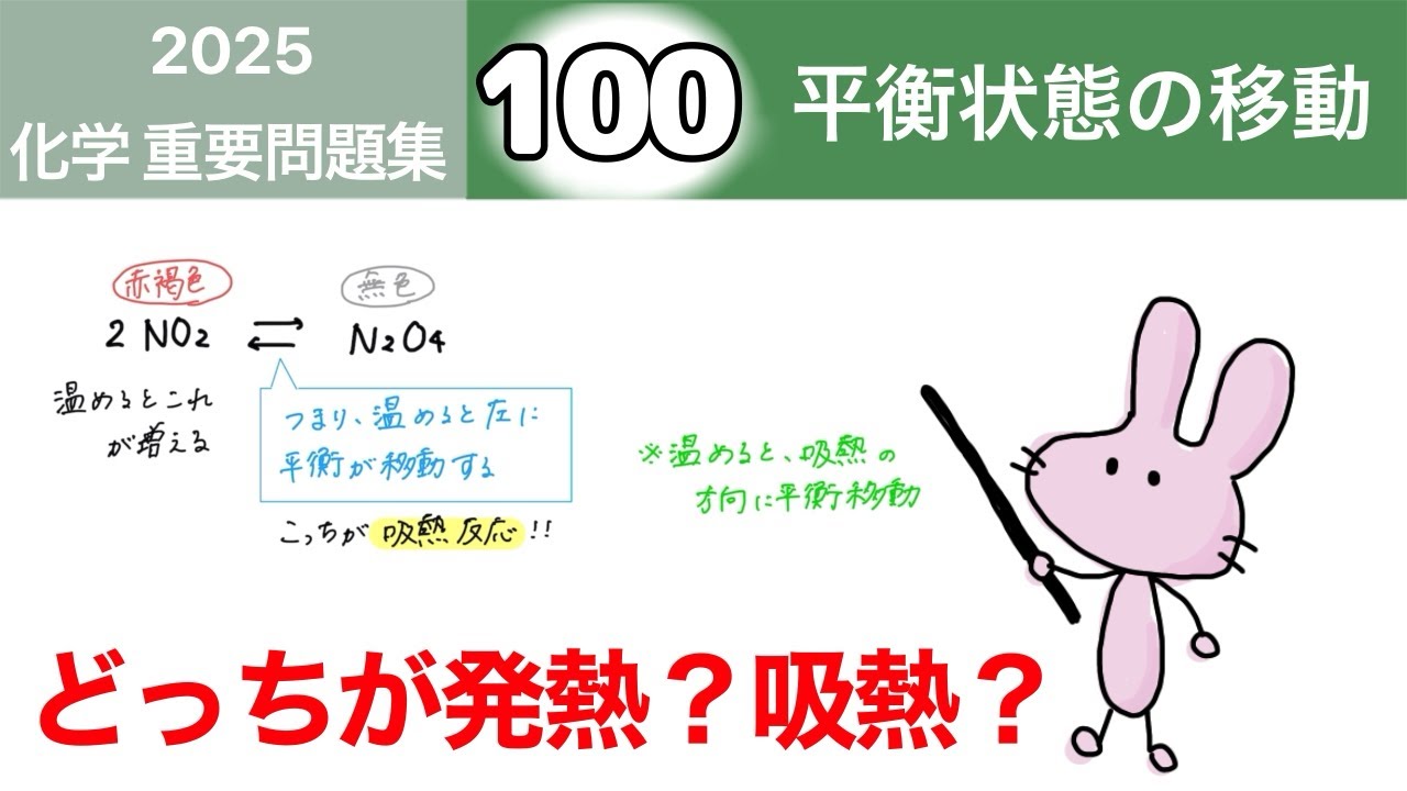 【化学　重要問題集2025 解説】100 平衡状態の移動
