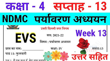 NDMC Class 4 EVS Week 13 Worksheet 13 (25/8/21) || पर्यावरण अध्ययन सप्ताह 13 Class 4th