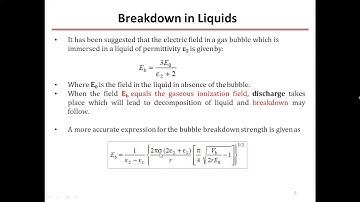 Breakdown Theories of Liquid Dielectric (HVT)