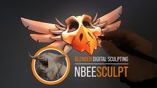 Eagle skull - Sculpt in Blender (HUN)