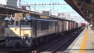 EF64 1036＋コキ 81レ 名古屋駅通過