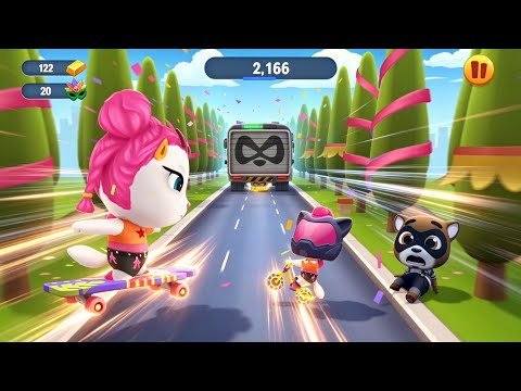 Talking Tom Gold Run Party Parade event - K-Pop Angela vs Roy Raccoon