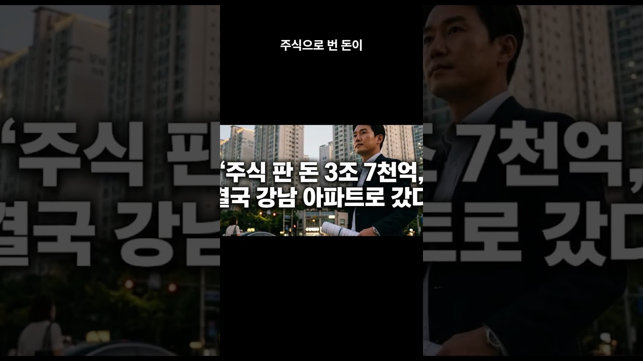 주식 판 돈 3조 7천억, 결국 강남 아파트로 갔다 증시 수익이 강남 부동산을 밀어올리는 이유"주가 오르면 집값 안정?" 착각입니다 30대가 주식 팔아 강남 집 샀다
