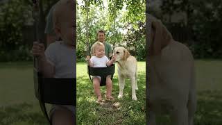 Dog Gently Pushes Baby On Swing! 🥹 | Cutest Baby & Dog Moment