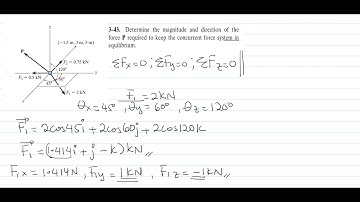 Equilibrium of a Particle (3D) ; Problem 3