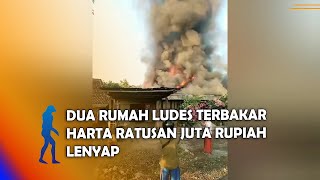 NGAWI - Dua Rumah Ludes Terbakar Harta Ratusan Juta Rupiah Lenyap