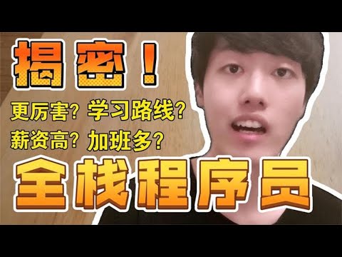 什么是全栈程序员？薪资更高、加班更多？我要做全栈么？【程序员鱼皮】