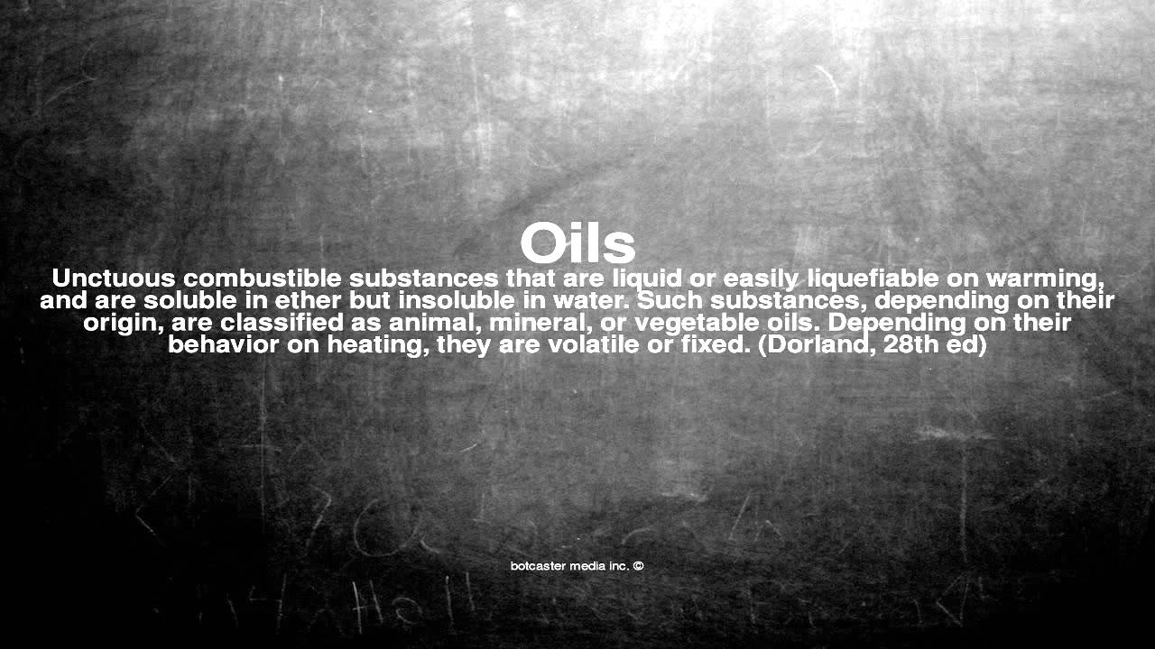Medical vocabulary What does Oils mean YouTube