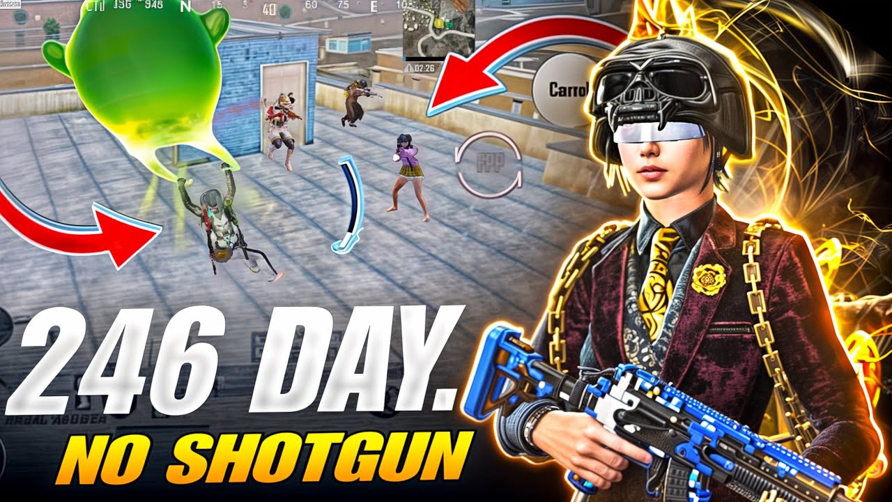 Haven’t Use *SHOTGUN FOR 246 DAY’S 🔱 4 Fingers + Full gyroscope | Fastest 1vs4 Clutches BGMI