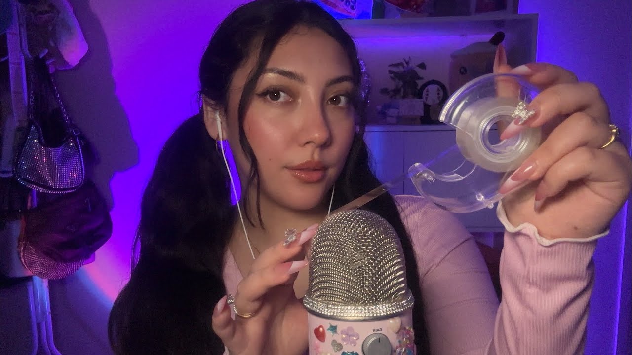 ASMR brain massage! 🖤 Tape on the mic w other covers too!! bare, fluffy, and foam