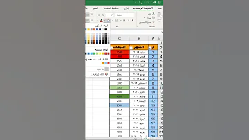 تنسيق القيم بالالوان فى الاكسل 