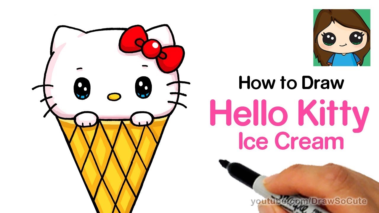 How To Draw Hello Kitty Ice Cream Easy Sanrio Youtube