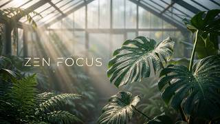 Zen Greenhouse Oasis at Sunrise 🌿 Tropical Garden Ambience, Morning Mist & Peaceful Focus Soundscape