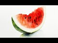 Watercolor Painting of a Watermelon Slice