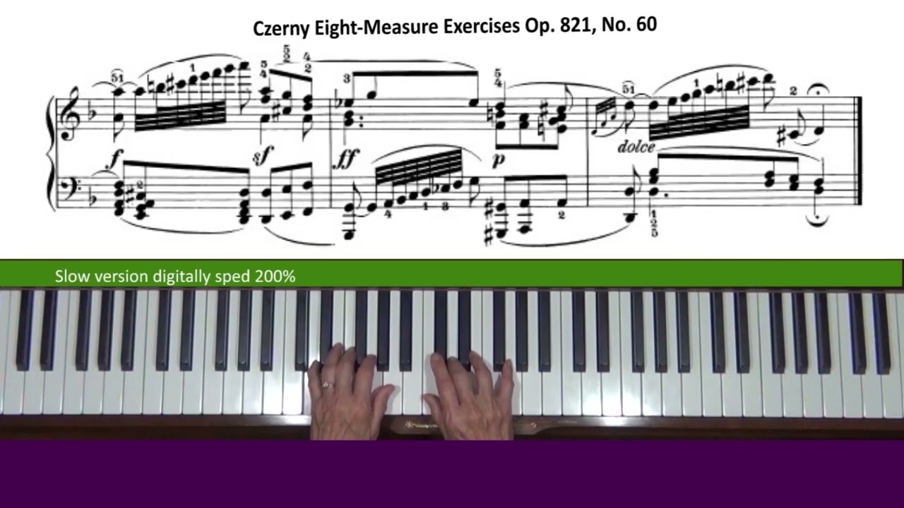 Czerny Eight Measure Exercises Op. 821, No. 60 Piano Tutorial