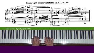 Czerny Eight Measure Exercises Op. 821, No. 60 Piano Tutorial