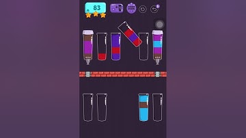 Cups - water sort puzzle | level 83 | ⭐️⭐️⭐️