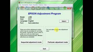 HOW TO RESET ADJUST PRINTER EPSON L382