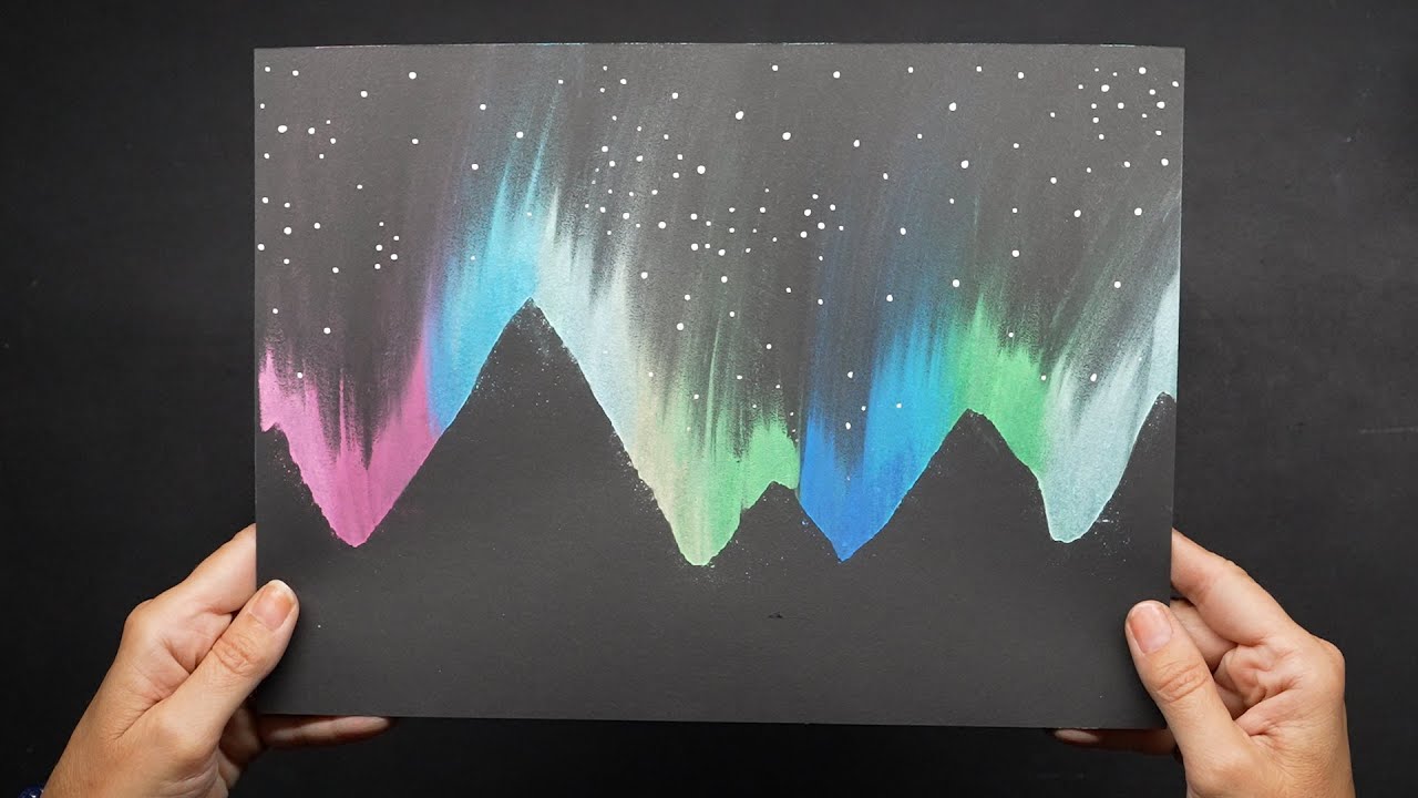 Make a Magical Northern Lights Sky! 🌌✨ Easy Chalk Art for Kids