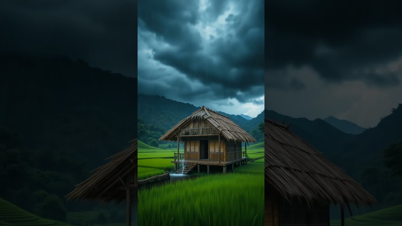 Soothing Rain and Aesthetic Village Life 